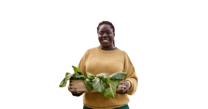 Person with agricultural produce