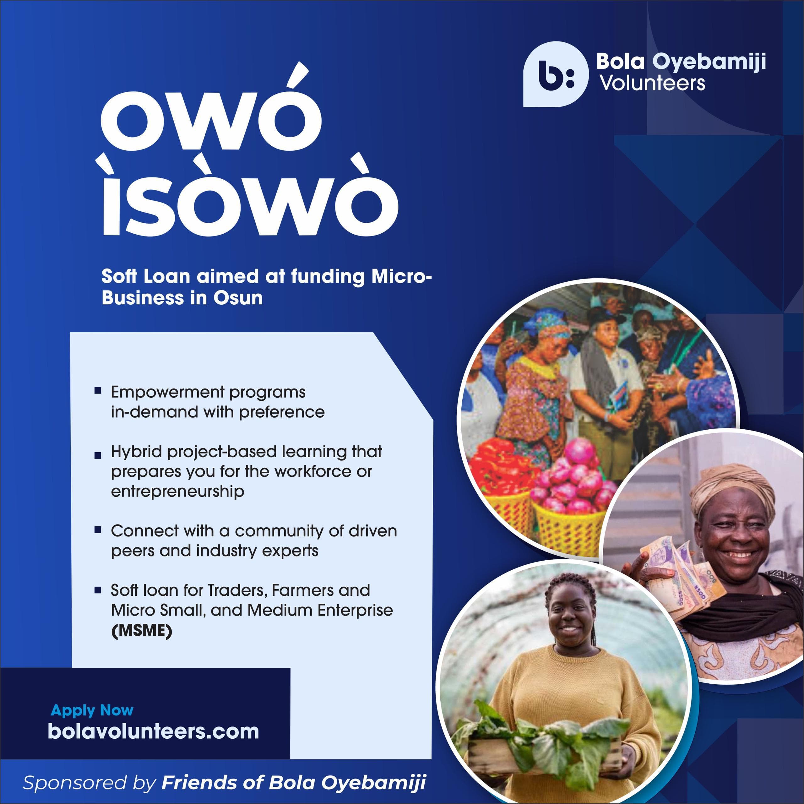 OWÓ ÌSÓWÓ - Soft Loan for Micro-Business in Osun